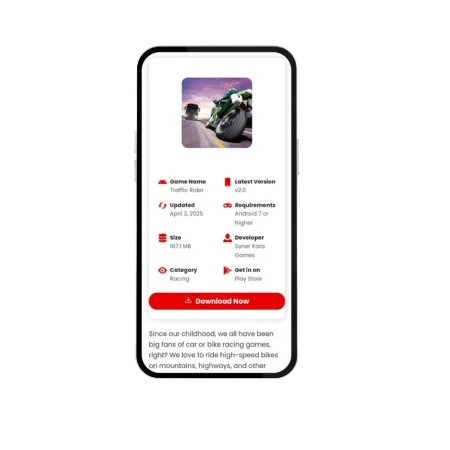 Click on Download Traffic Rider MOD APK